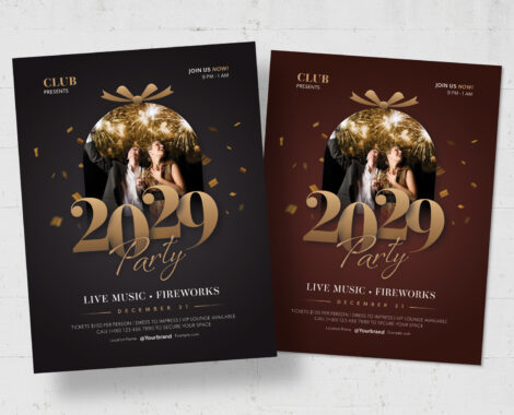 New Year's Eve Party Flyer Template in AI PSD EPS